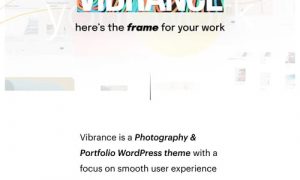 Vibrance - Photography Elementor WordPress Theme