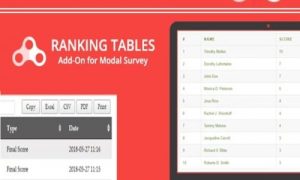 Modal Survey Ranking Tables WordPress Plugin